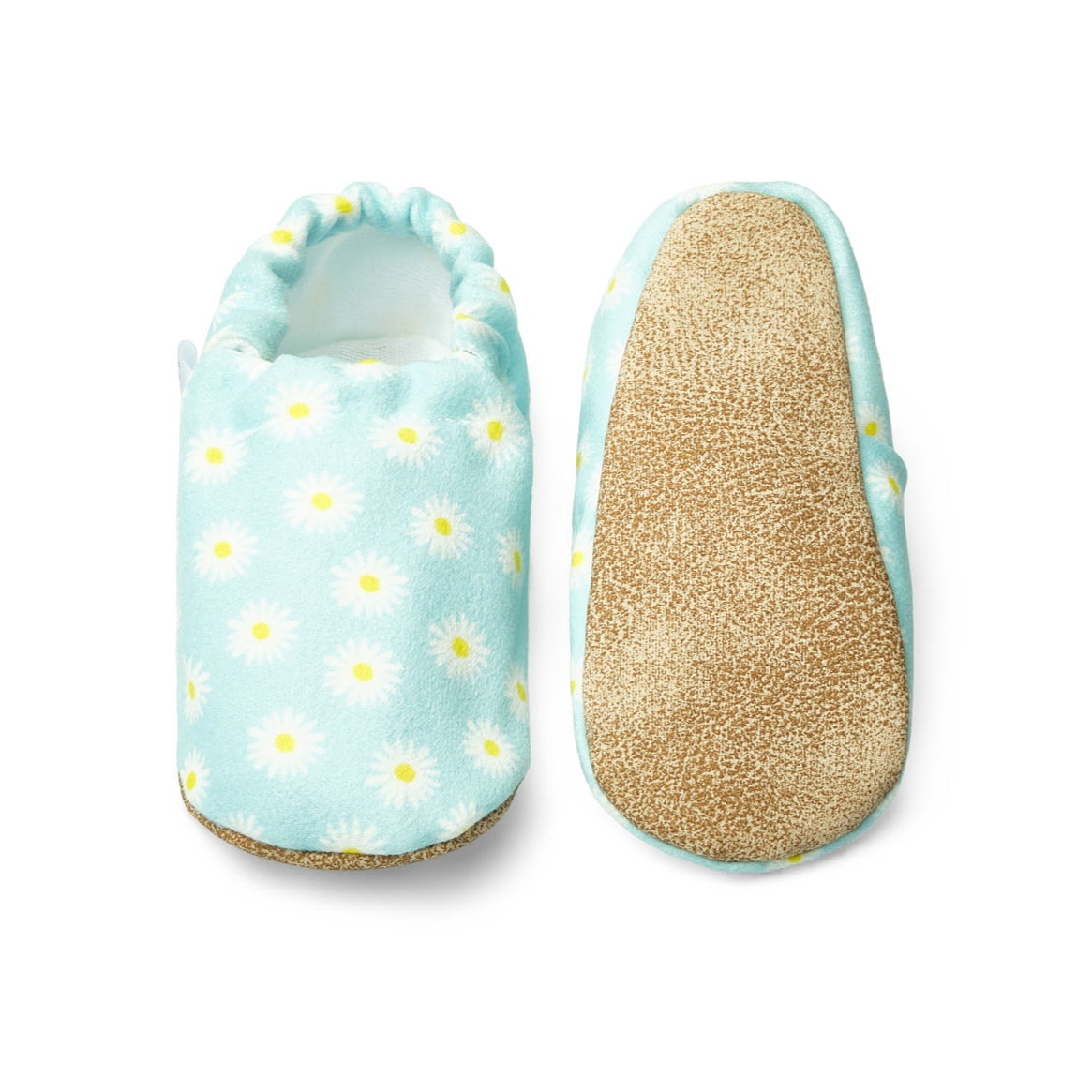 Chaussons bébé antidérapants à motif marguerites pour premiers pas