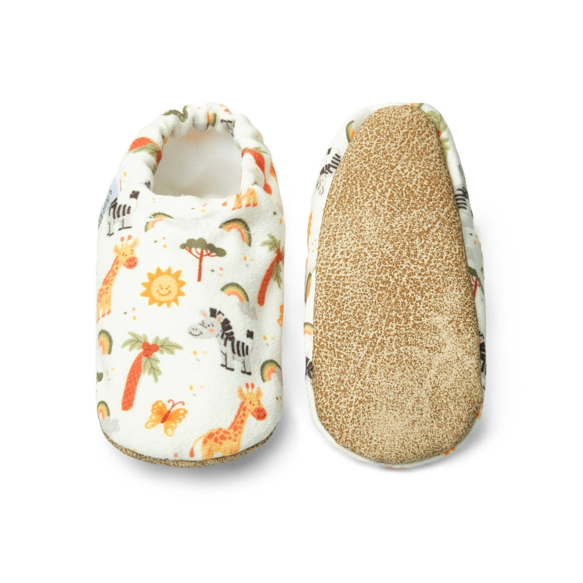 Chaussons bébé antidérapants à motif safari pour tout-petits