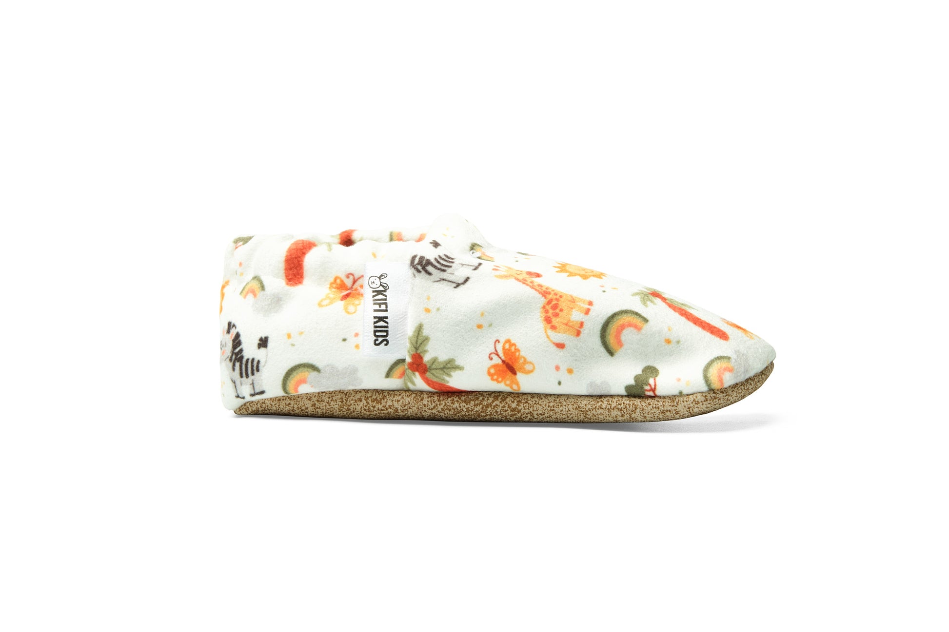 Chaussons bébé antidérapants à motif safari pour tout-petits