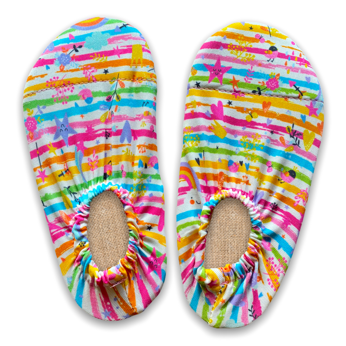 Children's Non-Slip Swim Shoes, Beach shoes, Rainbow design