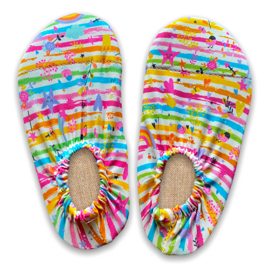 Children's Non-Slip Swim Shoes, Beach shoes, Rainbow design